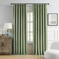 DUALIFE Sage Green Pinch Pleated Blackout Curtains 40 x 63 Inches Long, Back Tab Drapes for Living Room Bedroom Thermal Insulated Full Blackout Draperies with Hooks