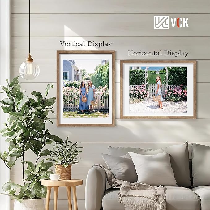 VCK 18x24 Poster Frame 5 Pack - Walnut, High-End Wood Picture Frames with Polished Plexiglass, Display 16x20 Photo with Mat or 18x24 without Mat, Art Gallery-Quality, Wall Hanging, Walnut