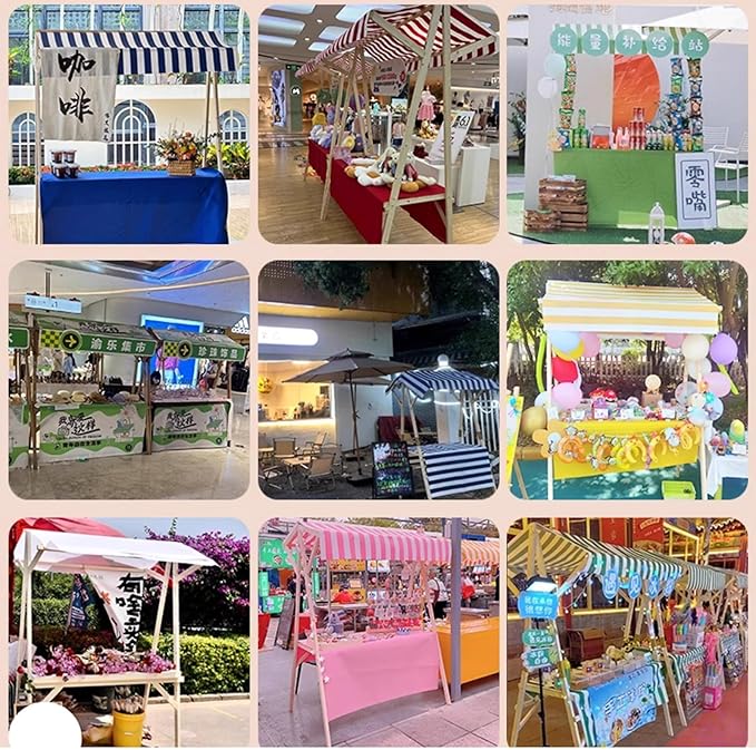 Foldable Vending Cart Portable Market Stand for Street Farmers Market Outdoor Food Vendor