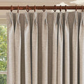 Textured Linen Pinch Pleats 100% Blackout Curtains for Bedroom/Living Room Blackout Curtains 84 Inches Long, Energy Saving Window Treatment Curtains,72Wx84Lx2,Sand Beige