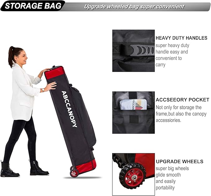 ABCCANOPY Patio Pop Up Canopy Tent 8x16 Commercial-Series (Red)