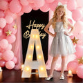 3FT/36 Inch Marquee Light up letters with Warm Lights,White Marquee letter A-Z for Birthday Party Large Mosaic Frame Letter Cardboard Pre-Cut Foam Board Sign Diy Decorations Anniversary (A)