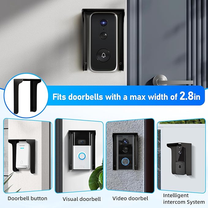 Ring Doorbell Cover,Doorbell Rain Cover,Waterproof Ring Doorbell Anti-Glare Cover，Ring Doorbell Rain Shield/Protector/Plate/Guard,Suitable for Access Control Keypad，Fingerprint Lock，Outdoor Keypad，etc