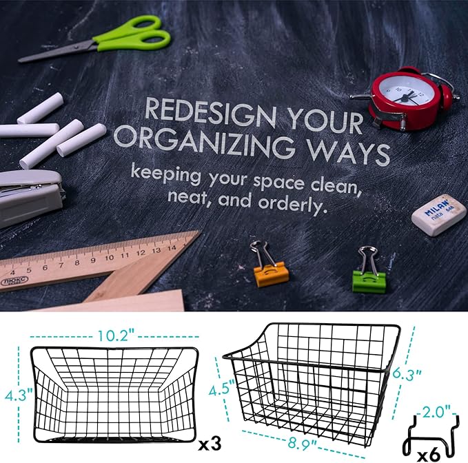 LIGHT DUST 3-Pack Pegboard Baskets with Hooks, Wall Organizer Hooks Assortment, Workbench Storage System for Hardware, Attachments, Accessories