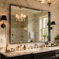 40"x36" Black Framed Bathroom Mirror, Large Rectangular Vanity Mirror, Aluminum Metal Frame, Wall Farmhouse Modern Wall-Mounted Mirrors for Bathroom, Bedroom, Living Room, Over Sink