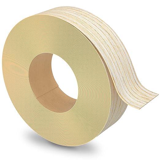 Oak Edge Banding, 1 1/2 inch x 100ft roll of Veneer White Edge Banding Pre-glued Flexible, Real Wood Tape for Cabinet Repair & Furniture Restoration