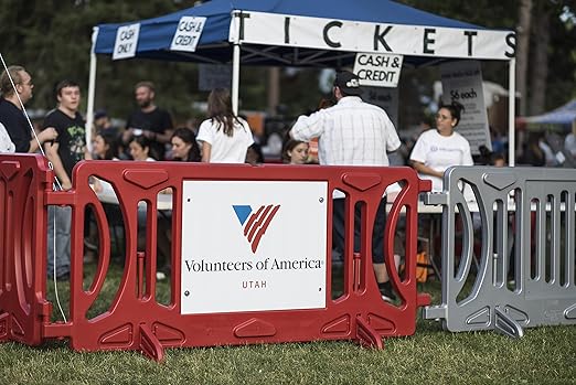 Billboard Barricade 42x96 Plastic Pedestrian Barricade- Silver