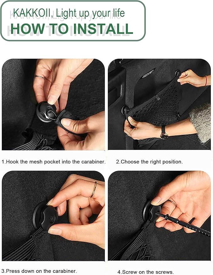 3 Layer Small Cargo Net,Cargo Storage Pocket Net, Mesh Elastic Pouch Organizer with Mounting Screws Hooks for Car,Rv, Trunk,Boats,SUV, Truck (2 Pack,11.8 x 9.8Inch,30 x25cm)