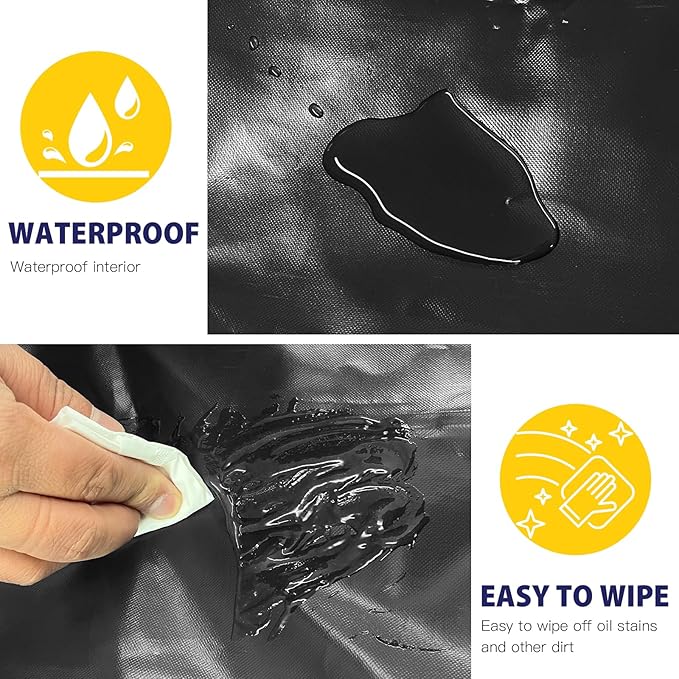 Waterproof Shopping Cart Liner with Cover (Without Carts) 14.7" X 13.2" X 20" Square Bottom, Fits Folding Shopping Trolley, Cover and Adjustable Straps for Easy Secure Attachment (Black