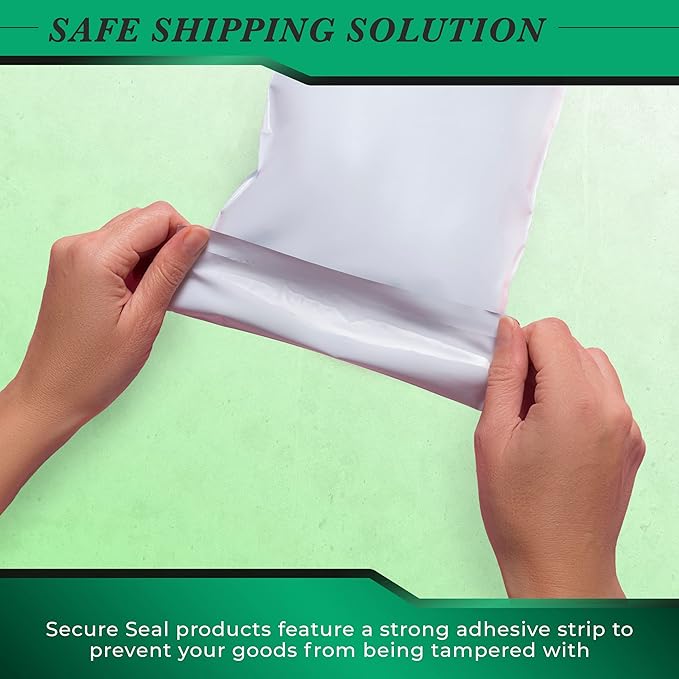 100 Pack Secure Seal White Poly Mailers - 19x24 Safe Shipping Bags - E-Commerce Self Sealing 2 Mil Poly Envelopes for Shipping
