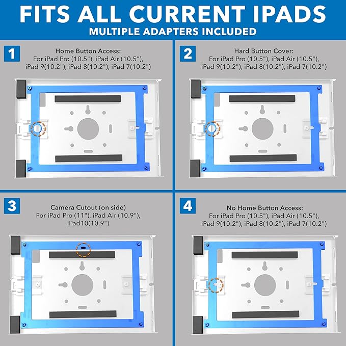 Mount-It! Anti-Theft Tablet Kiosk Wall Mount Compatible with iPad 10, 9, 8, Pro 10.5, Air 10.5, Locking Kiosk for iPad, Lockable Secure Steel Full Motion Arm Wall Mounted Enclosure, White
