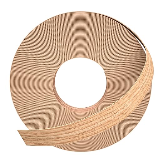 GSCIT Club Red Oak Edge Banding, 1/2 inch x 10ft roll of Veneer Edge Banding -Pre-glued Flexible, Real Wood Tape Banding for Cabinet Repair Furniture Restoration
