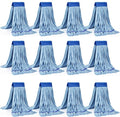 Matthew Microfiber Tube Mop(Meduim,Blue,12Pack) Heavy Duty Mop Head Replacement,Excellent Absorbency,Premium launderability,Reusable,Loop end for Home,Commercial&Industrial Use