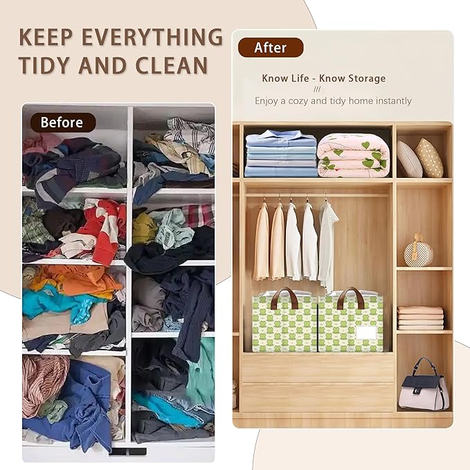 Cute Frog Storage Basket Large 17x11.5x10.5 Inches - Collapsible Fabric Organizer Bin with Handles for Nursery,Kids Room,Toys - Foldable Decorative Hamper with Cartoon Frog Design - Single Pack
