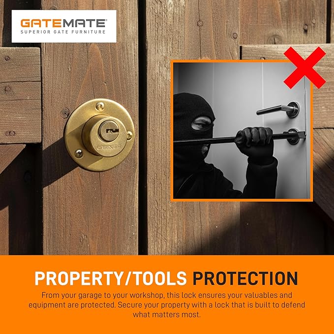 GateMate 2 ¾”(70mm) Single Locking Long Throw Lock, Key Unlock, High Security with Slide Bolt, Stainless Steel & Powder Coated, Corrosion Resistant, Elongated Keep for Gate Drop.