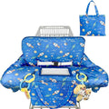 Shopping Cart Cover for Baby Girl Boy 2-in-1 High Chair Water Resistant High Chair Cover Blue Space Rocket Gender Neutral Cart Cover for Babies Padded Grocery Cart Cover for Baby