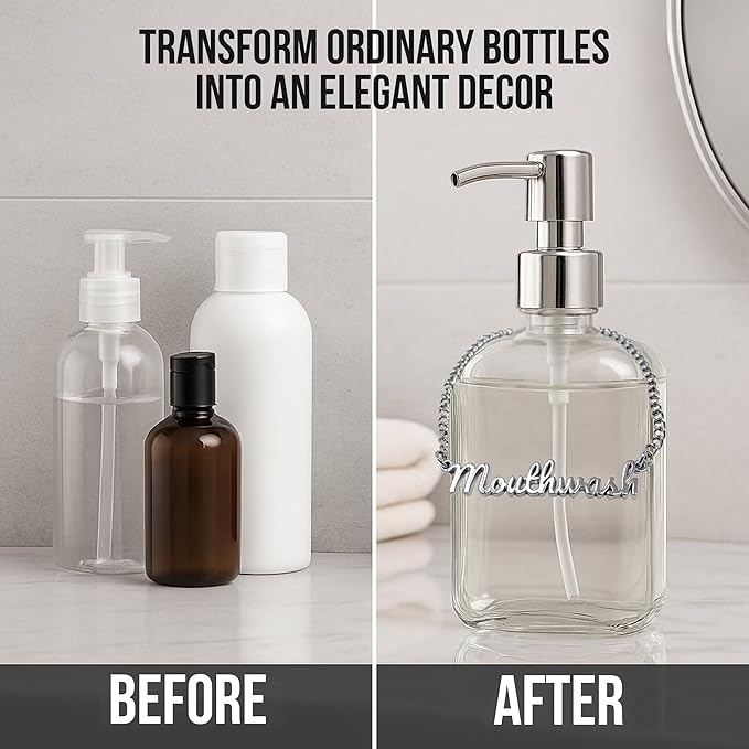 Mouthwash Dispenser Label Tags 1 pc (Silver)