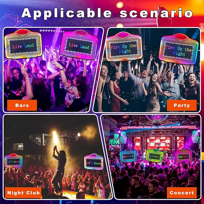 LED Screen Letter Bottle Presenter, VIP Bottle Service Sign, Handheld Acrylic LED Light Box with Programmable RGB Colors & Scrolling Messages for Nightclub, Bar, Party, Birthday & Wedding