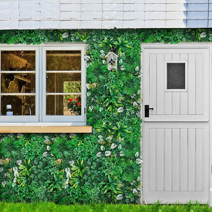 Artificial Hedge Grass Wall, Boxwood Panels 20"x20"(16pcs), Greenery Wall Backdrop, UV Protected Privacy Fence Screen, Green Wall Decor for Outdoor Indoor Wedding Décor