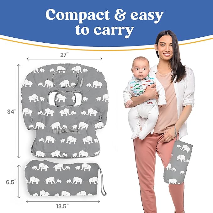 PILLANI Shopping Cart Cover for Baby, High Chair Cover for Restaurant Seat - Grocery Cart Cover for Baby Girl and Boy, Comfortable Cotton Buggy Covers for Babies - Padded Toddler Shopping Cart Cover