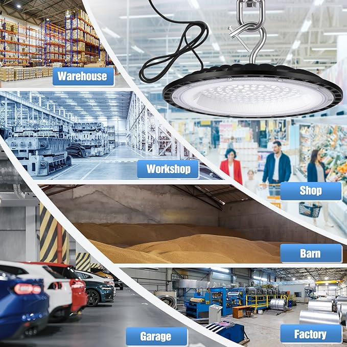 20 Pack 100W UFO Led High Bay Light Fixture,5000K Daylight Commercial Shop Bay Lighting,120VAC,15000LM,[450W MH/HPS Equiv.] US Plug Area Lighting for Warehouse/Barn/Gym/Factory/Workshop