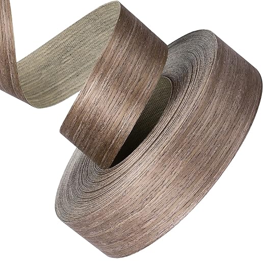 Walnut Edge Banding, 3 inch x 250ft roll of Veneer Edge Banding, Pre-glued Flexible Real Wood Tape for Cabinet Repair and Furniture Restoration