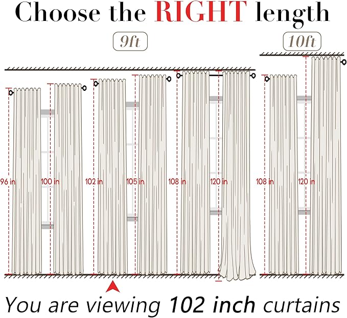 XTMYI Back Tab/Hook Belt Linen Cotton Sheer Curtains for Bedroom White 2 Panels,70 Inch Wide,102 Inch Length