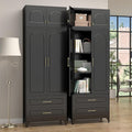 Kitchen Pantry Cabinet，90" Storage Cabinets with Doors and Shelves,Metal Pantry Cabinet with 2 Drawers,White Kitchen Cupboard for Livingroom,Pantry, Bathroom