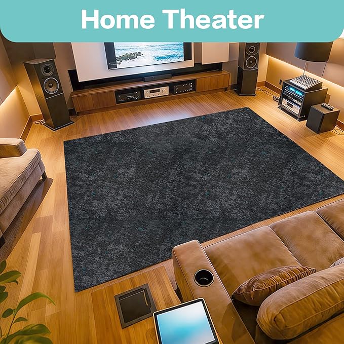 jxgzyy Soft Carpet Tiles 20×20 Inch, 0.38'' Padded Carpet Squares, Non-Adhesive Carpet Flooring with Textured Silicone Back, Easy DIY Seamless SplicingTiles for Studio, 12 Pcs/32.3 Sqft