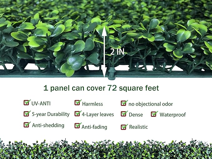 Artificial Ivy Privacy Fence Wall Screen: 6FT X 12FT (72 sqft) UV-Anti Faux Boxwood Roll Panels Greenery Backdrop Ivy Vine Leaf Hedges Fence Panels for Indoor Outdoor Green Decor