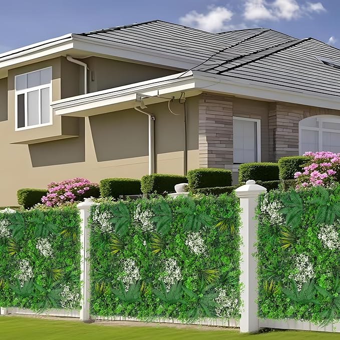 Artificial Grass Wall 40"x120"(33.33 SQFT), Boxwood Roll Panels UV-Protected Faux Grass Backdrop Wall,Greenery Privacy Hedge Screen for Outdoor Garden Patio, Indoor Party Balcony Fence Decor