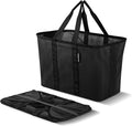 CleverMade EcoBasket Collapsible Tote Bags, 30L Capacity, Black, Set of 3