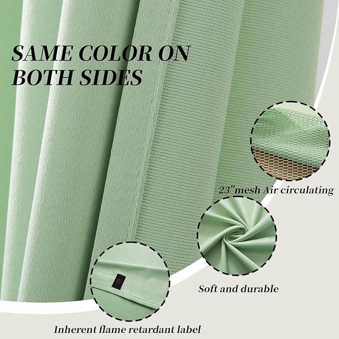 Cniuyhi Inherent Flame Retardant Hospital Curtains, Cubicle Medical Grommet Curtains for Room Divider, School Nursery, Hospital(1 Panel, Green, 5x8ft)