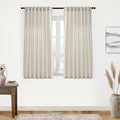 XTMYI Back Tab/Hook Belt Linen Cotton Sheer Curtains for Bedroom 2 Panels,45 Inch Length,Oatmeal Beige