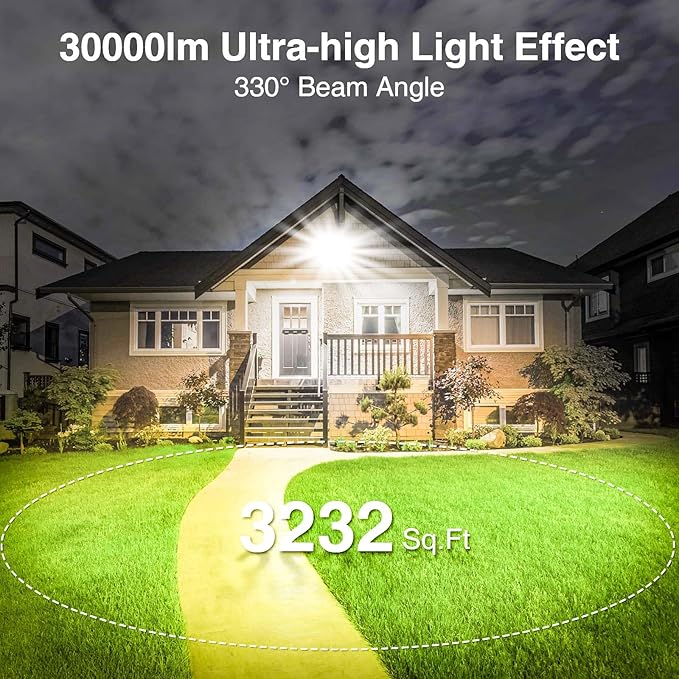 2025 Elite New Upgraded LED Flood Light Outdoor 200W 30000lm Stadium Flood Lights, 5000K Daylight White, IP66 Waterproof Adjustable Floodlight for Street, Parking Lot