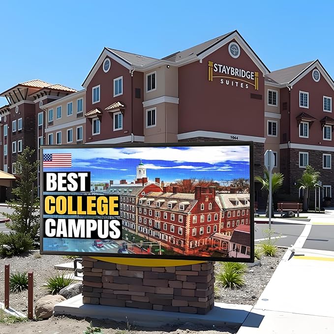 P5 Outdoor LED Sign 65"×34" – Full Color Scrolling Display Board with WiFi/USB Control, 320×160 High Resolution, IP65 Waterproof for Storefront Advertising