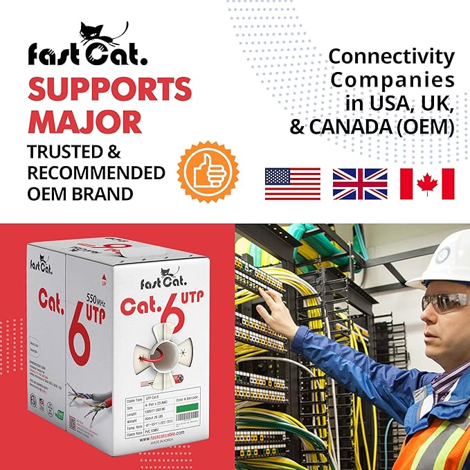 fast Cat. Cat6 Ethernet Cable 1000ft - 23 AWG, CMR, Insulated Solid Bare Copper Wire Internet Cable with Noise Reducing Cross Separator - 550MHZ / 10 Gigabit Speed UTP LAN Cable 1000 ft - CMR (Purple)