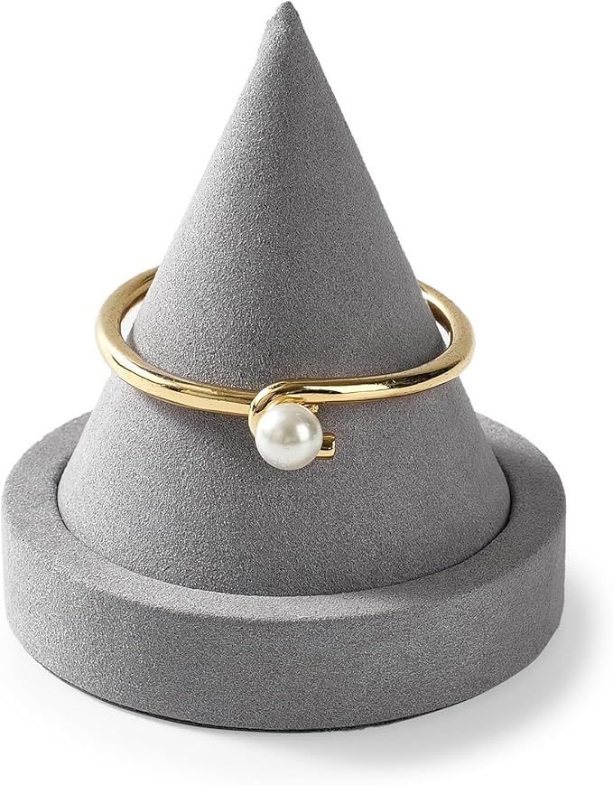 Oirlv Microfiber Single Bracelet Display Stand Professional Jewelry Stand for Bangle Bracelet Watch (Light Grey,Microfiber)