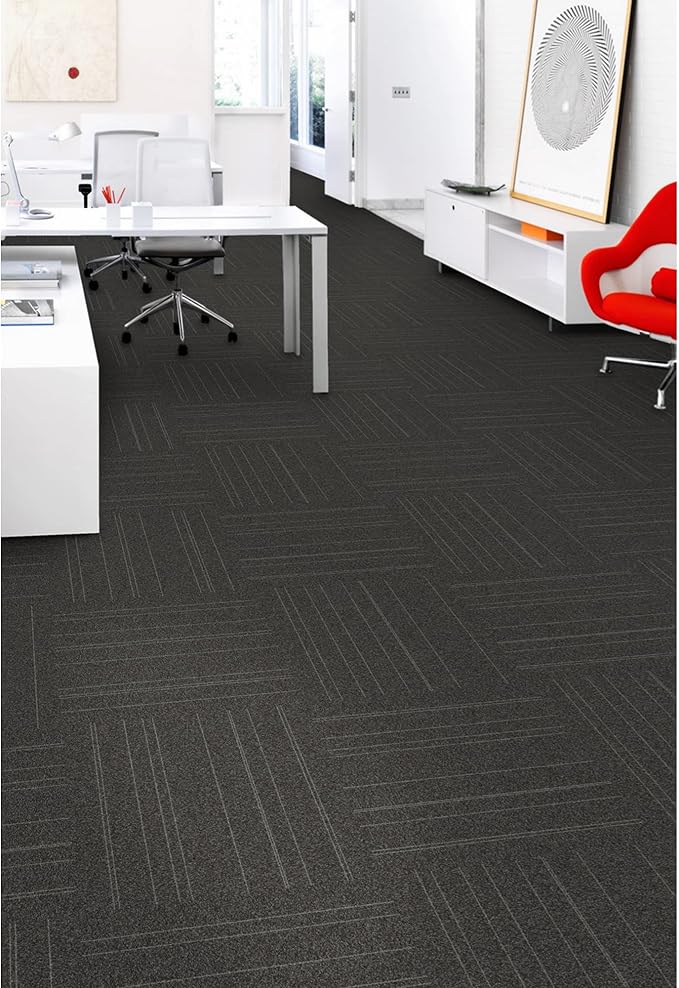 Mohawk Basics 24" x 24" Berber (Loop pile), 0.07" Pile Height, Carpet Tile, PET Fiber, Smoke Color, (24 Tiles), (96 sqft/carton)
