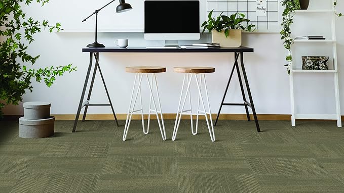 Mohawk Elite 24" x 24" Berber (Loop pile), 0.1" Pile Height, Carpet Tile, Nylon Fiber, Falcon Color, (1 Tile)