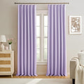 Pinch Pleats Lilac Curtains 92 Inches Long,Home Fashion Microfiber Thermal Insulated Solid Pleated Room Darkening Curtain for Bedroom (Lavender, 2 Panels, 40 Width by 92 Length)
