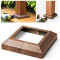 1 pcs 6"x6" (Actual: 5.5"x5.5") Aluminum Deck Post Base Cover, for Deck railings, Stairs, Patios, Porches Split Deck Post Skirt (Walnut Wood)
