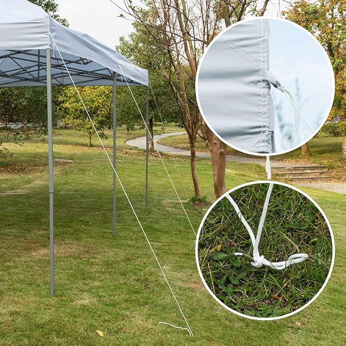 Tangkula 10’ X20’ Carport Tent Pop Up, Commercial Instant Canopy with Tent Peg, Waterproof Wedding Canopy with Wind Rope, Outdoor Shelter Pavilion for Parties Camping, Gazebo with Carry Bag