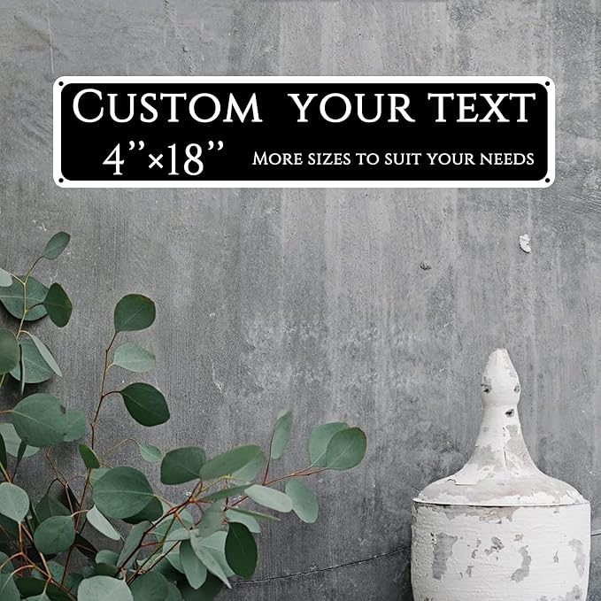 Custom Sign, Custom Indoor/Outdoor Decorative Sign，Aluminum Weatherproof Metal Sign Multiple Sizes, Ccustomized outdoor signs, Business, Workplace, office, Home, Delivery Signs(4 * 18 Inch)
