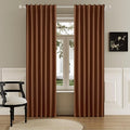 DUALIFE 90 Inch Rust Curtains Blackout Boho, Thermal Insulated Curtains for Summer Heat for Bedroom Living Room Linen Pleated Drapes 90 Inches Long Rod Pocket(50W x 90L x 2 Panels) Terracotta