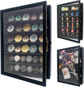 GMFrames 12x16 Wooden Shadow Box Frame with Removable Shelves Deep Display Case for Military Medals Keepsakes Black