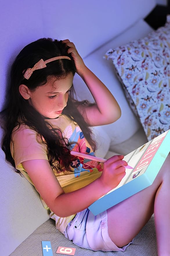 Blue Cinema Light Box with 312 Letters, Emojis & 3 Markers - Led Light Box Sign for Home & Blue Bedroom Decor for Girls - Light Up Letter Board - Best Gift Idea for Girls on Birthday