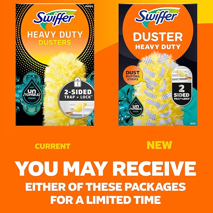 Swiffer Dusters Heavy Duty, Multi-Surface Duster Refills for Cleaning, Unstopables, 24 Count (4 Packs of 6)