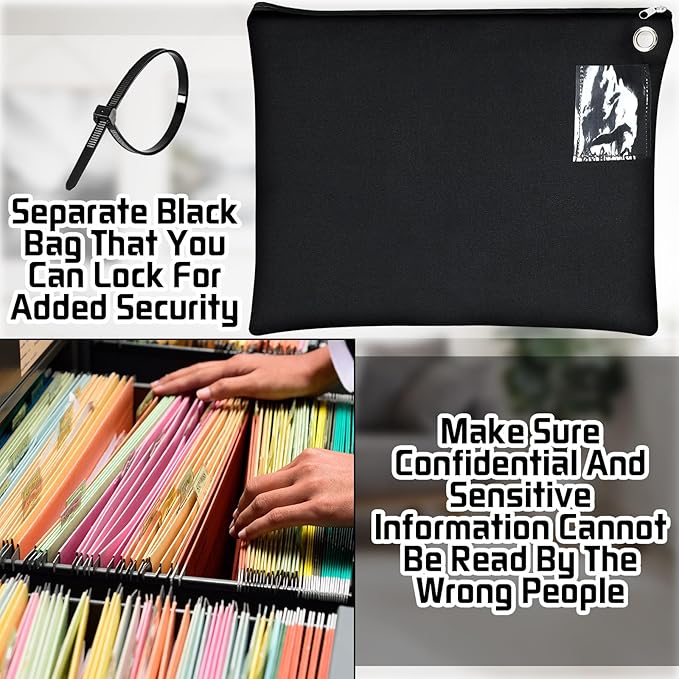 2 Pcs Interoffice Mailer Canvas Transit Sack Zipper Bag 18" x 14" Large Zipper Pouch with Grommet Interoffice Mail Bag (Black)