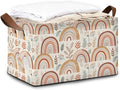 32L Large Storage Bins with Handles, Basket Organizer for Shelves, Closet, Books, Laundry & Home Decor (Colorful Rainbow)